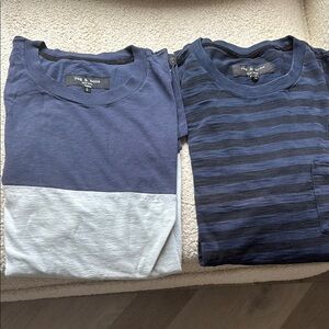 Rag & Bone Blue and Gray Short Sleeve Tees